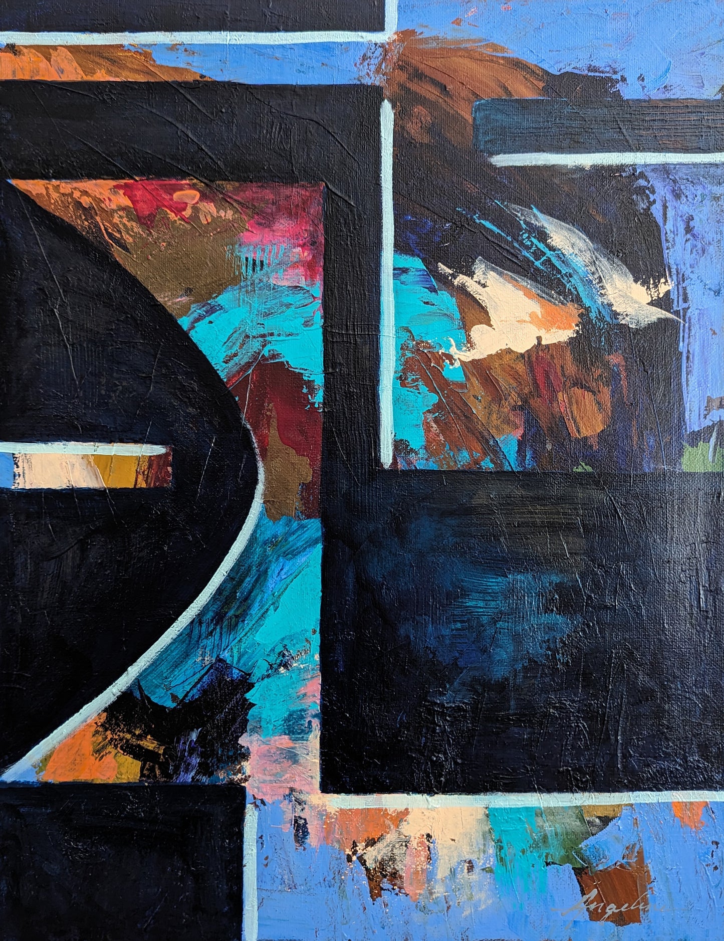 "The Other Side" 14" x 18" Abstract Acrylic Painting