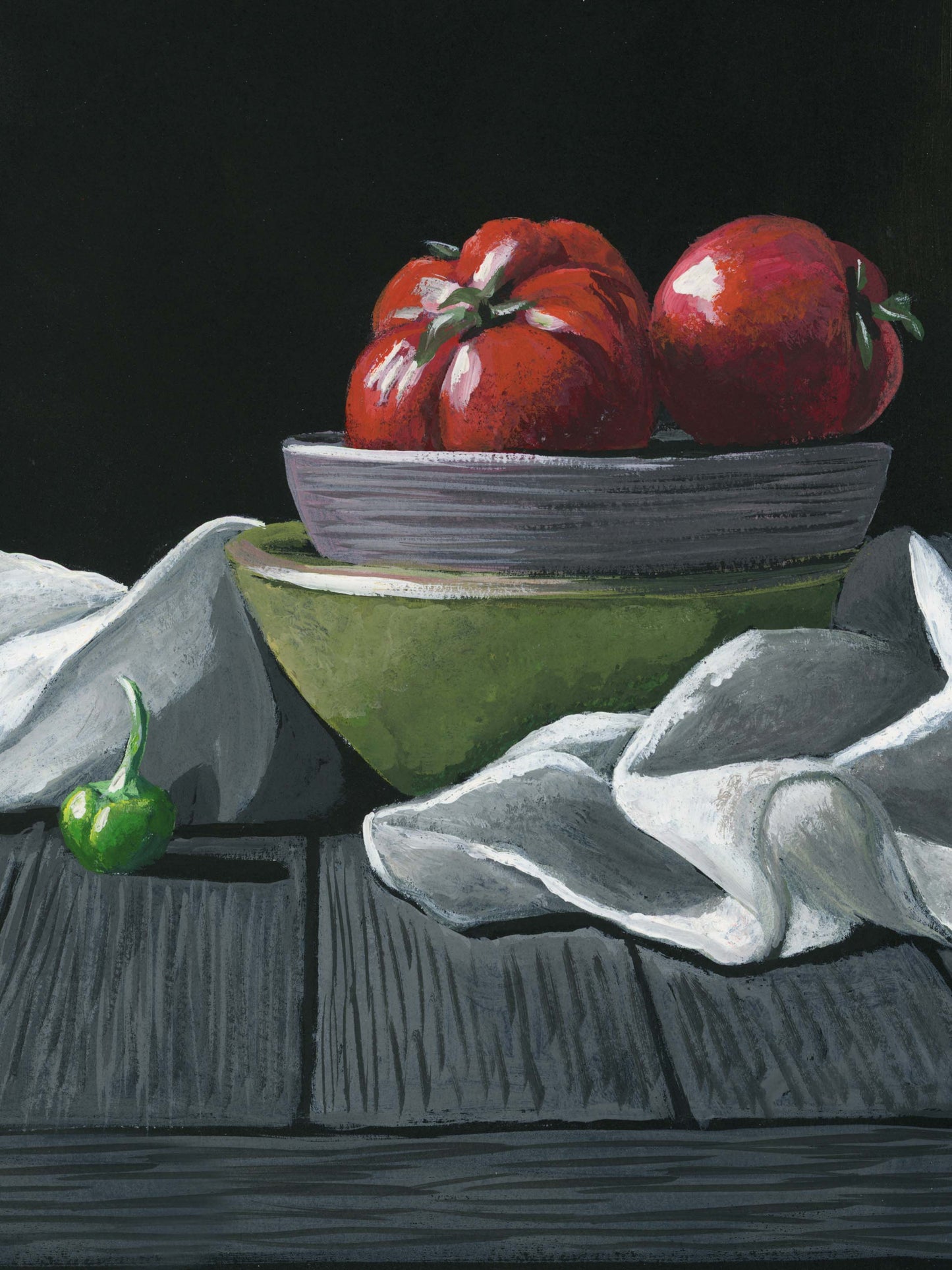 "Tomatoes Still Life" Framed Print