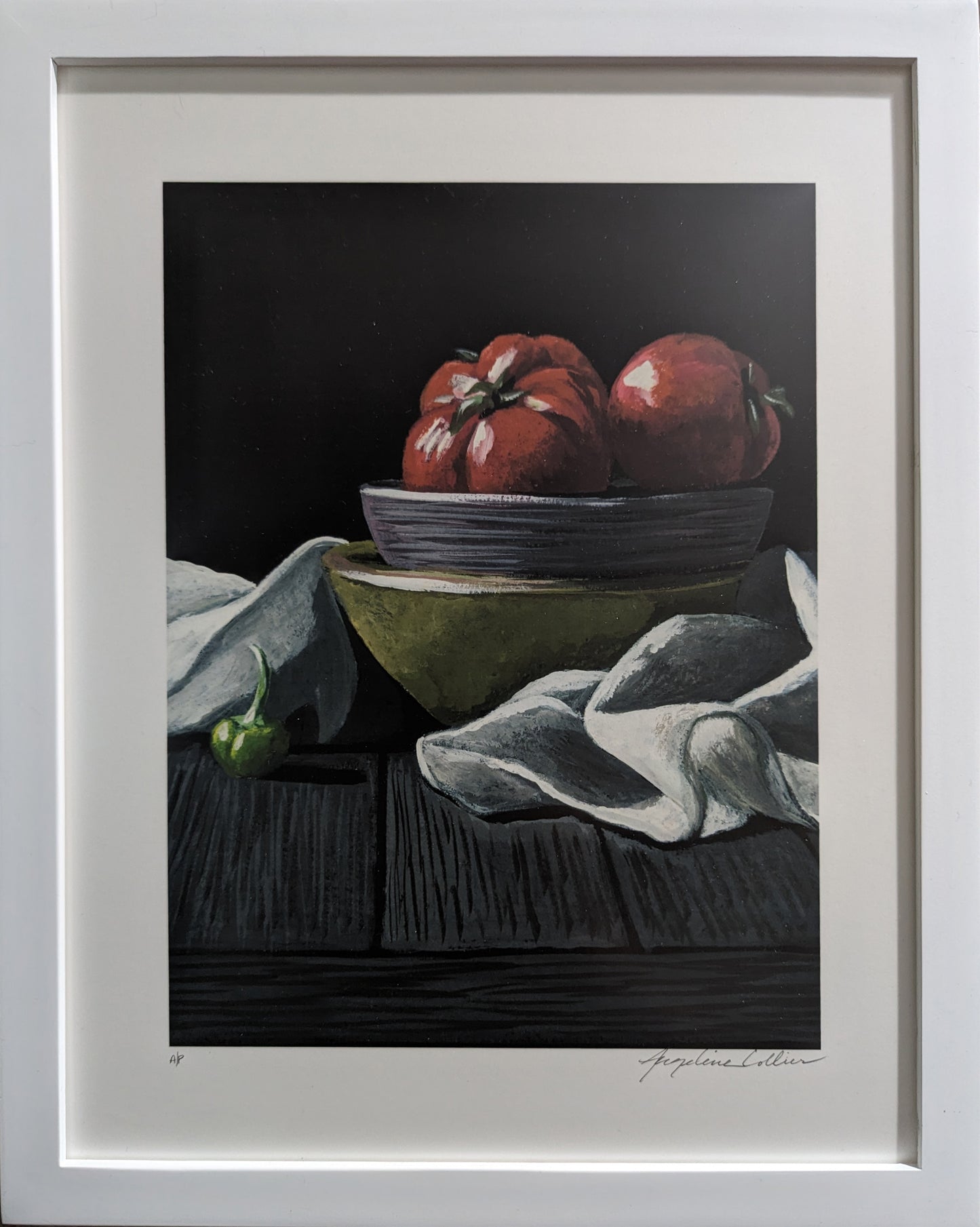"Tomatoes Still Life" Framed Print