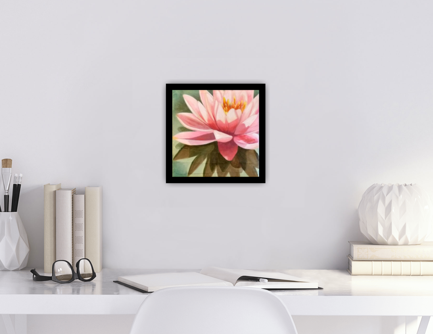"Water Lily II Peach" 8" x 8"