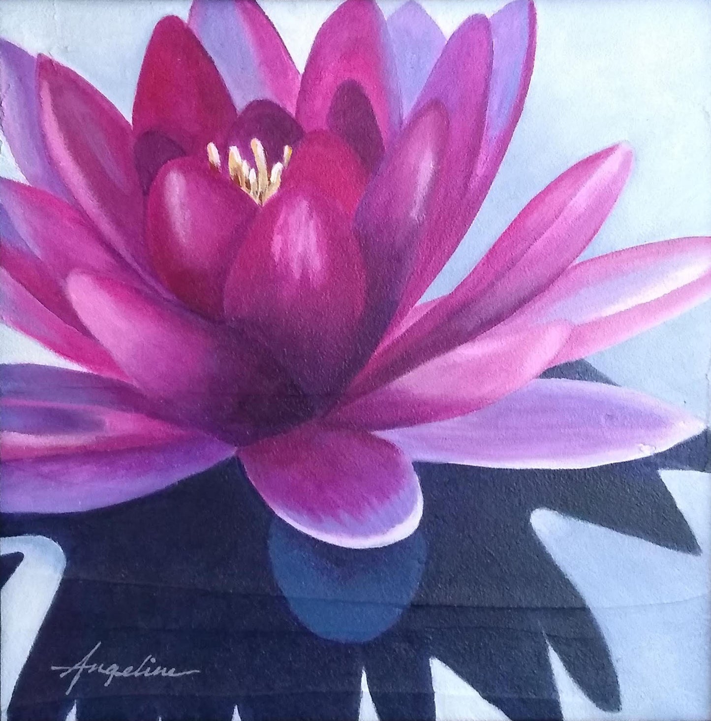 "Water Lily Purple" 8" x 8"