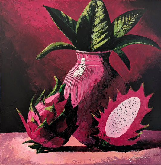 "Dragonfruit In-Fuscha-n" 24" x 24"