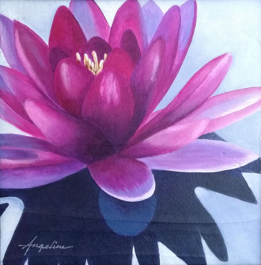 "Water Lily Purple" 8" x 8"